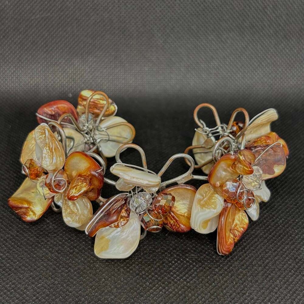 Vintage Handmade Mixed-Bead Statement Bracelet